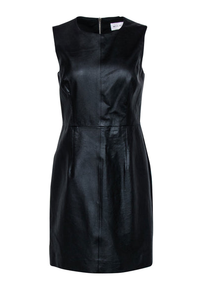 Current Boutique-Milly - Black Leather Sleeveless Dress Sz 10
