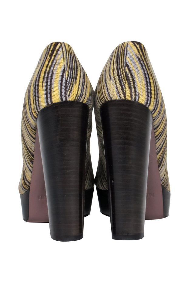 Current Boutique-Missoni - 90s Multi-Color Canvas Stripes Platform Pumps Sz 8