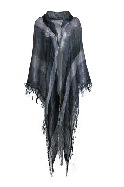 Current Boutique-Missoni - Black & Grey Plaid Shawl Scarf