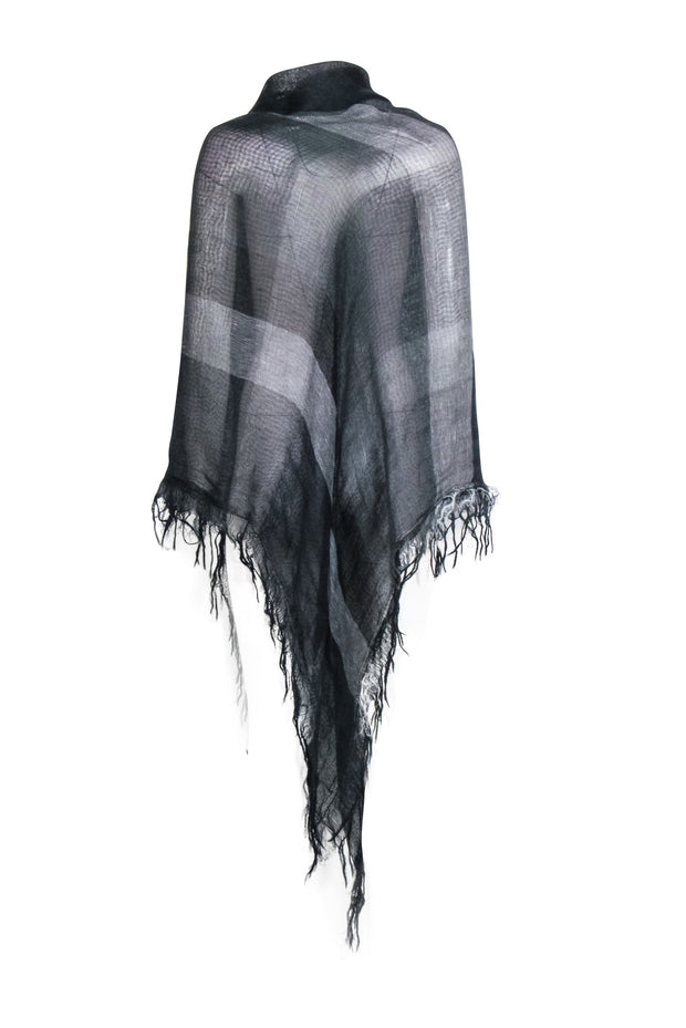 Current Boutique-Missoni - Black & Grey Plaid Shawl Scarf