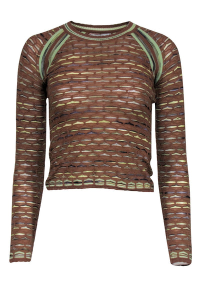 Current Boutique-Missoni - Brown & Green 90s Print Long Sleeve Top Sz S