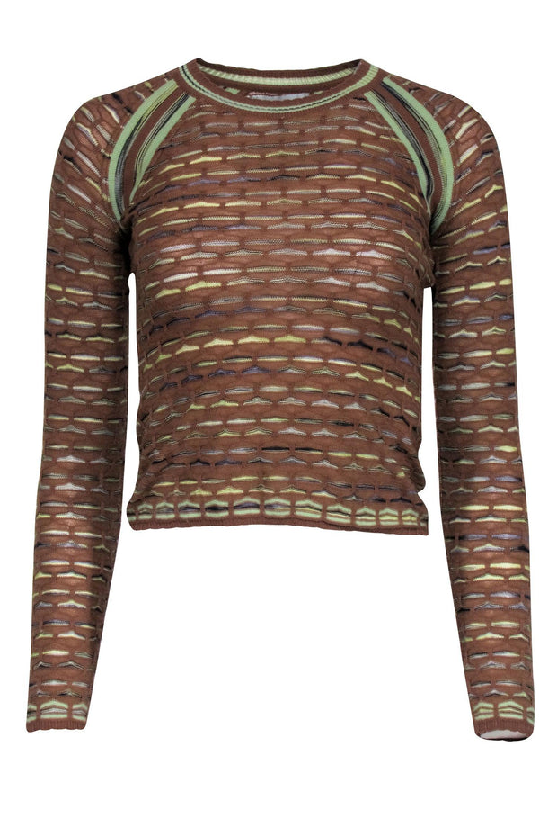 Current Boutique-Missoni - Brown & Green 90s Print Long Sleeve Top Sz S