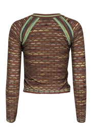 Current Boutique-Missoni - Brown & Green 90s Print Long Sleeve Top Sz S