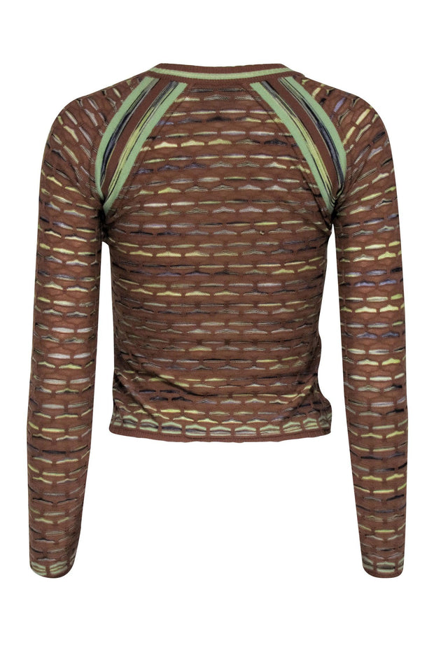Current Boutique-Missoni - Brown & Green 90s Print Long Sleeve Top Sz S