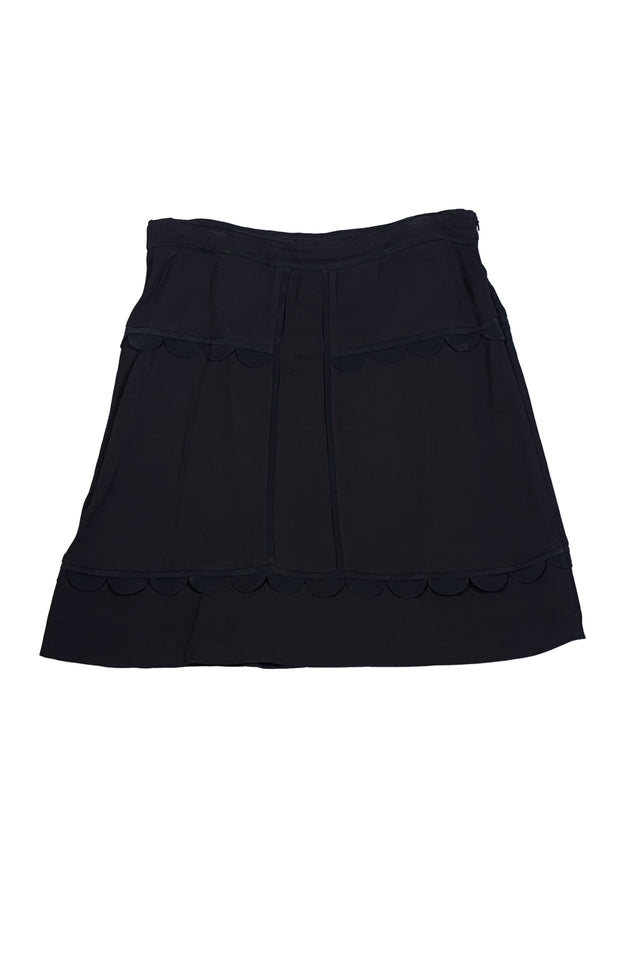 Missoni - Black Scallop Skirt Sz M - Current Boutique