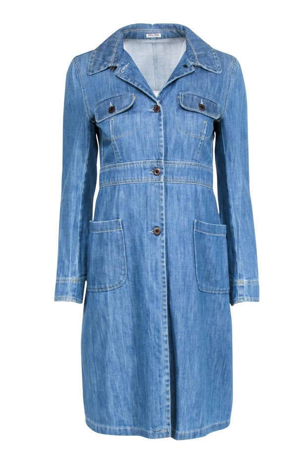 Current Boutique-Miu Miu - Denim Long Sleeve Jacket Sz 6