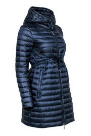 Current Boutique-Moncler - Navy Long Puffer Jacket w/ Hood Sz 1