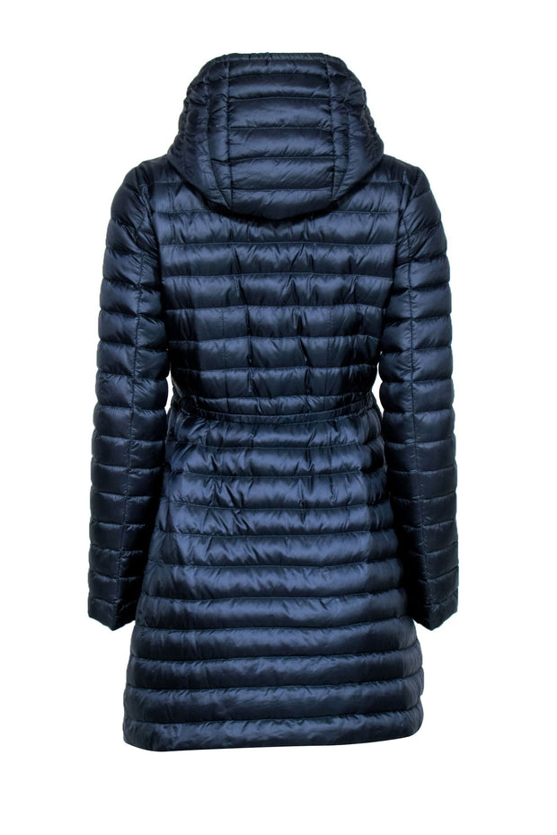 Current Boutique-Moncler - Navy Long Puffer Jacket w/ Hood Sz 1