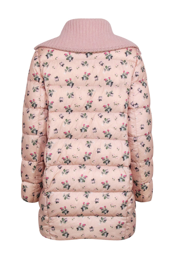 Current Boutique-Moncler - Light Pink Floral Print Puffer Coat Sz S
