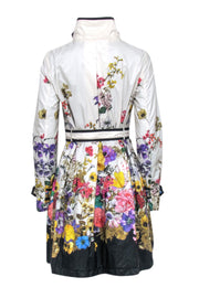 Current Boutique-Moncler - Ivory w/ Multi Color Floral Snap Button Front Jacket Sz S