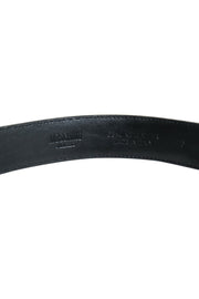 Current Boutique-Moschino - Black Patent Leather Belt w/ Lettering Logo Sz 12