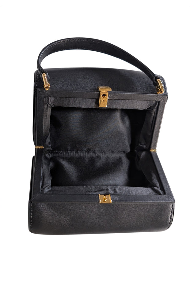 Current Boutique-Moschino - Black Leather Heart Shape Crossbody Bag