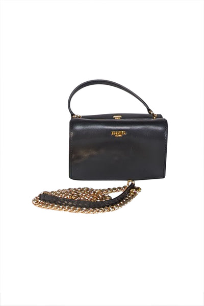 Current Boutique-Moschino - Black Leather Heart Shape Crossbody Bag
