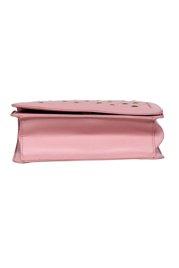 Current Boutique-Love Moschino - Pink Faux Leather Heart Stud Crossbody Bag
