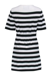 Current Boutique-Boutique Moschino - Black & White Stripe Intarsia-Knit Goat Motif Dress Sz 8