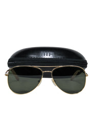 Current Boutique-Mosley Tribes - Gold Frame w/ Black Lens Aviator Sunglasses