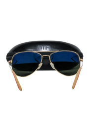 Current Boutique-Mosley Tribes - Gold Frame w/ Black Lens Aviator Sunglasses