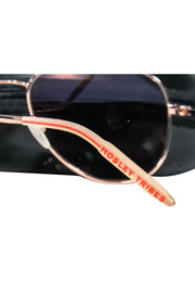 Current Boutique-Mosley Tribes - Rose Gold Aviator Frames w/ Dark Brown Lens Sunglasses