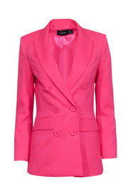 Current Boutique-Mossman - Pink Textured Double Breasted Button Blazer Sz 2