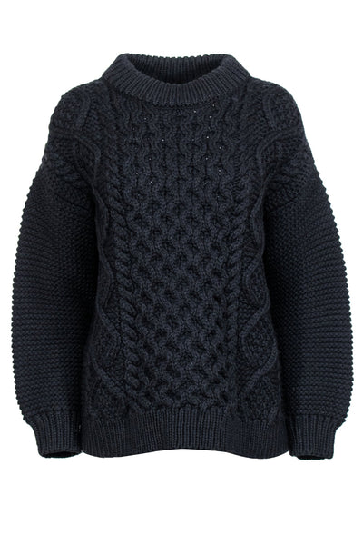 Current Boutique-Mr. Mittens - Black Wool Chunky Knit Sweater Sz XS/S