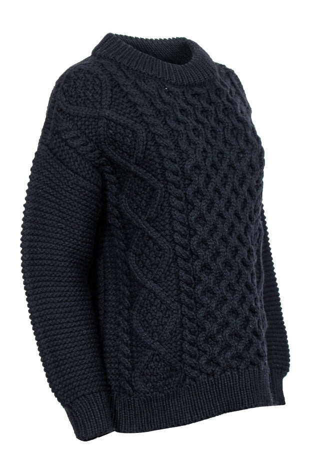 Current Boutique-Mr. Mittens - Black Wool Chunky Knit Sweater Sz XS/S