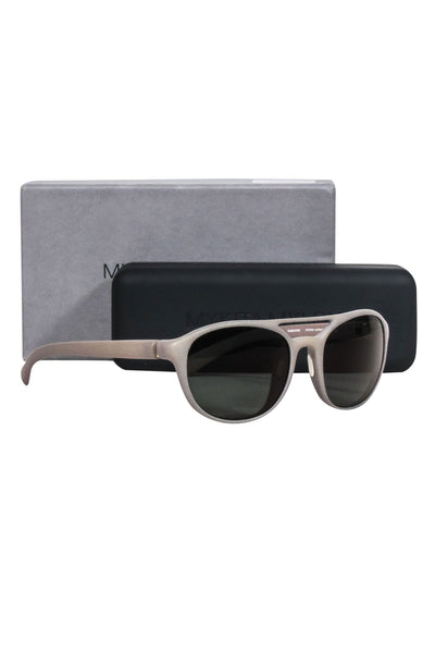 Current Boutique-Mykita - Greyish Green Rounded "Mercury" Aviator Sunglasses