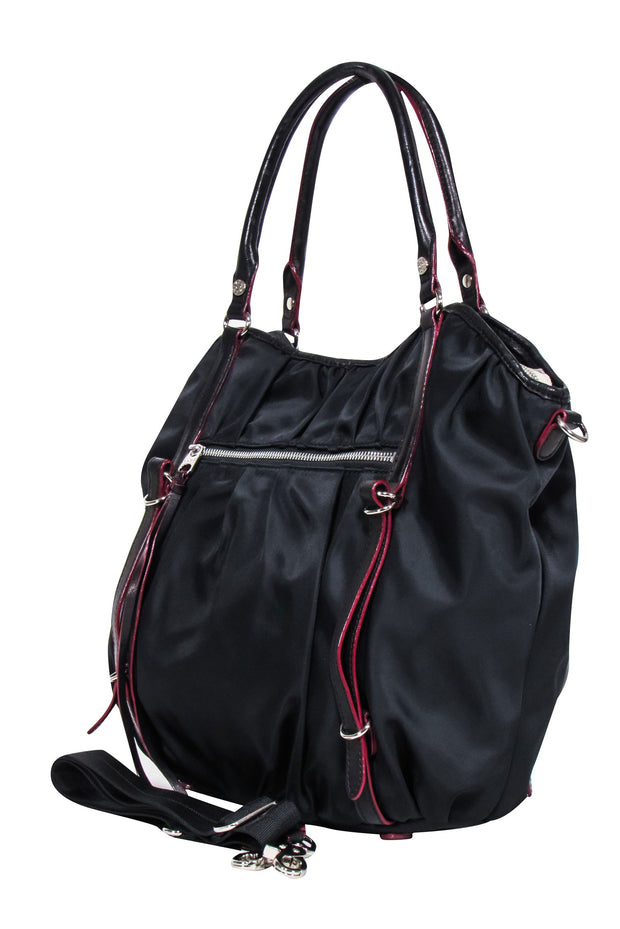 Current Boutique-MZ Wallace - Black Nylon Satchel Bag w/ Detachable Strap