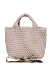 Current Boutique-Naghedi - Beige Soft Woven Top Handle Bag w/ Strap
