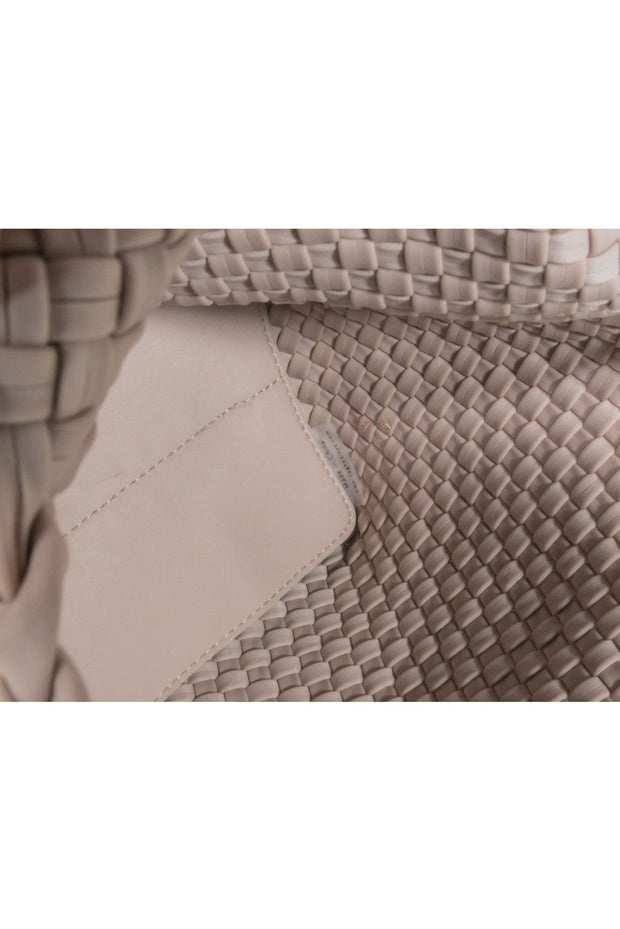 Current Boutique-Naghedi - Beige Soft Woven Top Handle Bag w/ Strap
