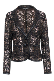 Current Boutique-Nanette Lenore - Brown & Black Lace Mesh Blazer Sz 10