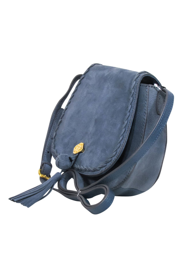 Current Boutique-Nanette Lepore - Denim Blue Pebbled Leather "Santa Ana" Crossbody Bag