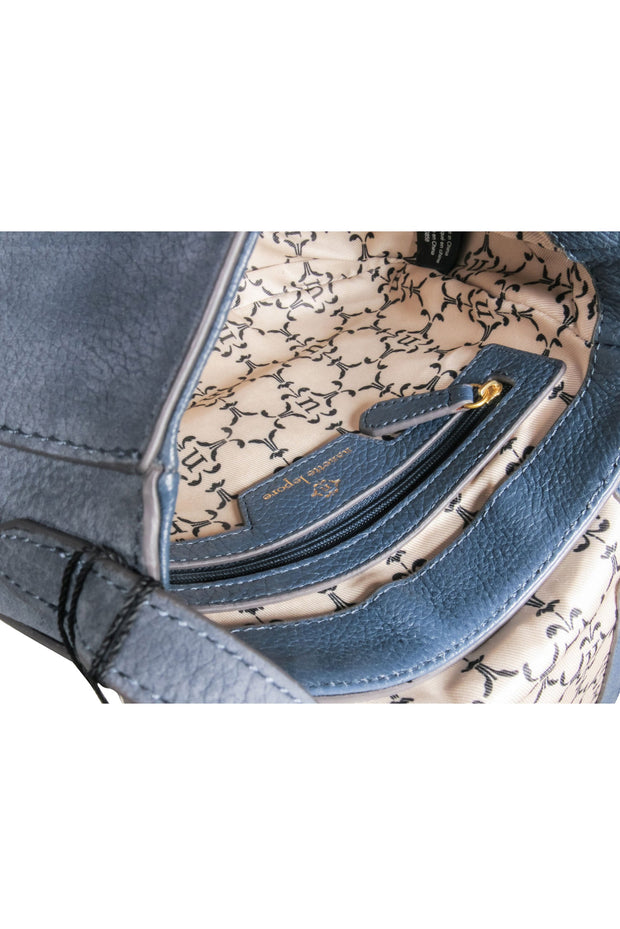 Current Boutique-Nanette Lepore - Denim Blue Pebbled Leather "Santa Ana" Crossbody Bag