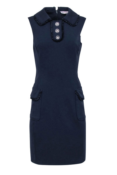 Current Boutique-Nanette Lepore - Navy Blue Dress w/ Ruffle Trim Sz 4