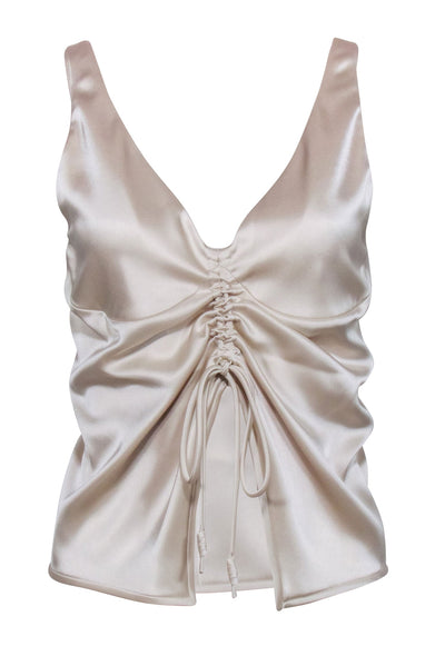 Current Boutique-Nanushka - Ivory Sleeveless Satin Top Sz XS