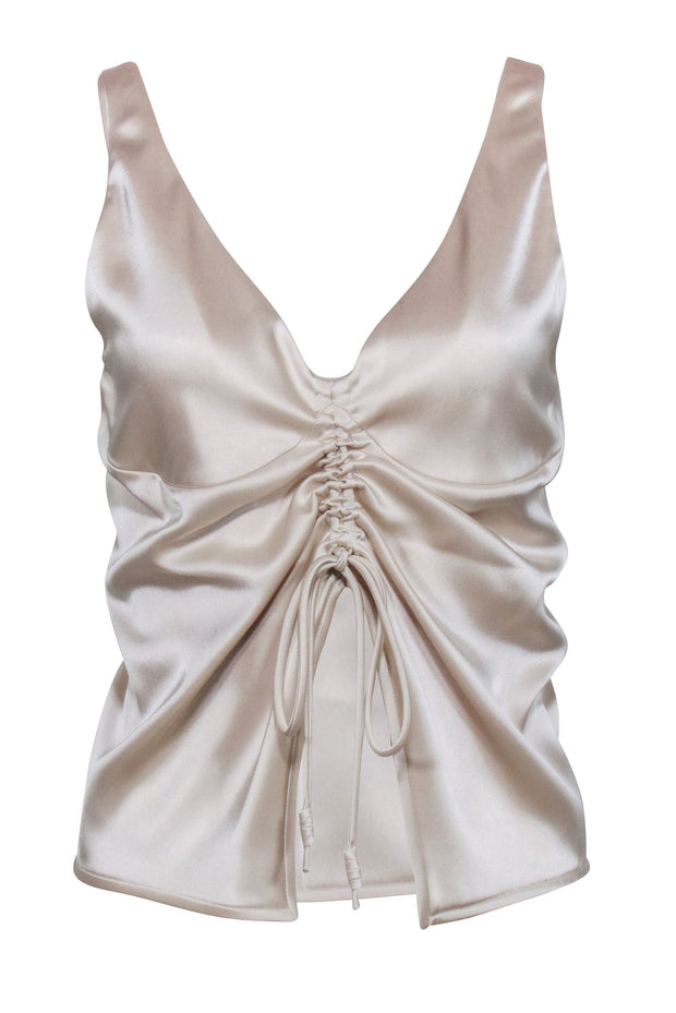 Current Boutique-Nanushka - Ivory Sleeveless Satin Top Sz XS