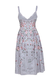 Current Boutique-Needle & Thread - Light Blue Floral Embroidered Midi Dress Sz 6
