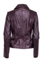 Current Boutique-Neiman Marcus - Maroon Leather Moto Zip Jacket Sz S