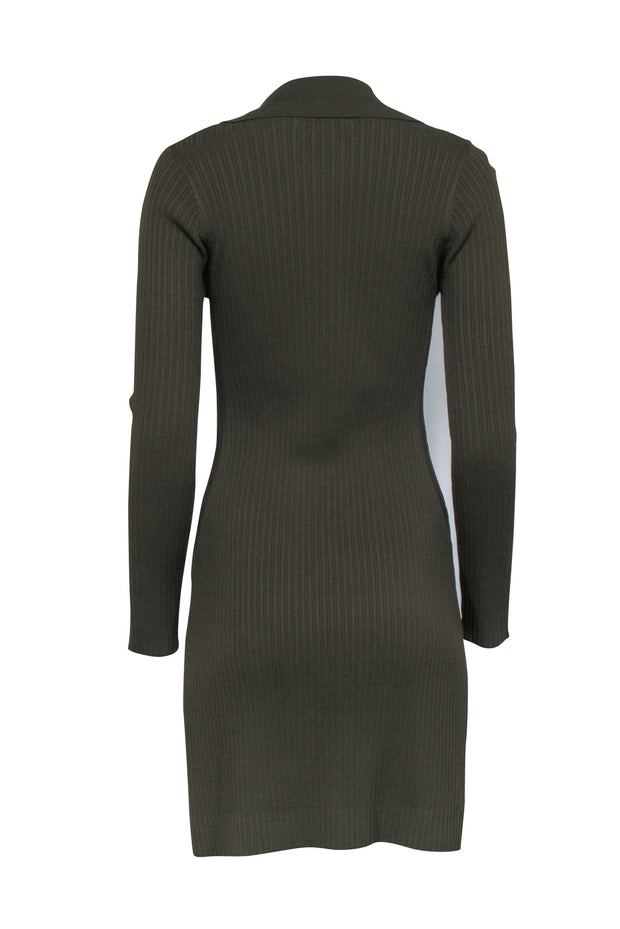 Current Boutique-Nicholas - Olive Ribbed Knit "Jasmin Tunic" Dress Sz M