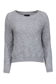Current Boutique-Nili Lotan - Grey Alpaca Cable Knit Sweater Sz S