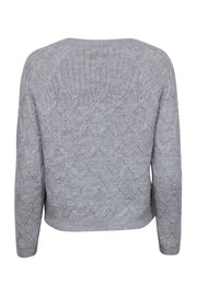 Current Boutique-Nili Lotan - Grey Alpaca Cable Knit Sweater Sz S
