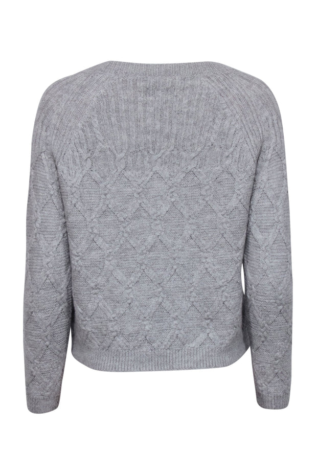 Current Boutique-Nili Lotan - Grey Alpaca Cable Knit Sweater Sz S