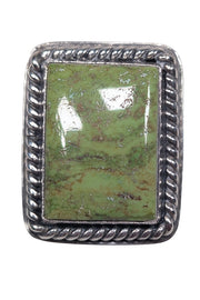 Current Boutique-No Label - Green Square Stone w/ Sterling Silver Back Earrings