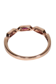 Current Boutique-No Label - 14k Rose Gold Jeweled Ring Sz 6