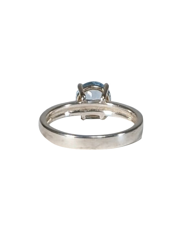 No Label - Sterling Silver & Blue Center Stone Ring Sz 8 - Current Boutique