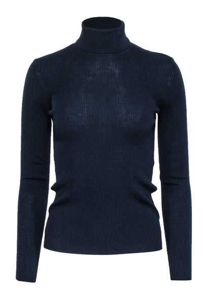 Current Boutique-Norse Projects - Navy Merino Wool Ribbed Knit Turtleneck Sweater Sz XS