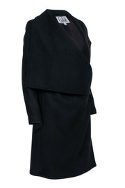 Current Boutique-OAK - Black Wool Coat w/ Oversized Collar Sz XS