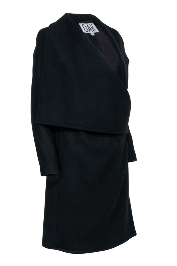 Current Boutique-OAK - Black Wool Coat w/ Oversized Collar Sz XS