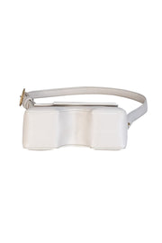 Off-White - Cream Leather "Burrow" Crossbody Bag - Current Boutique