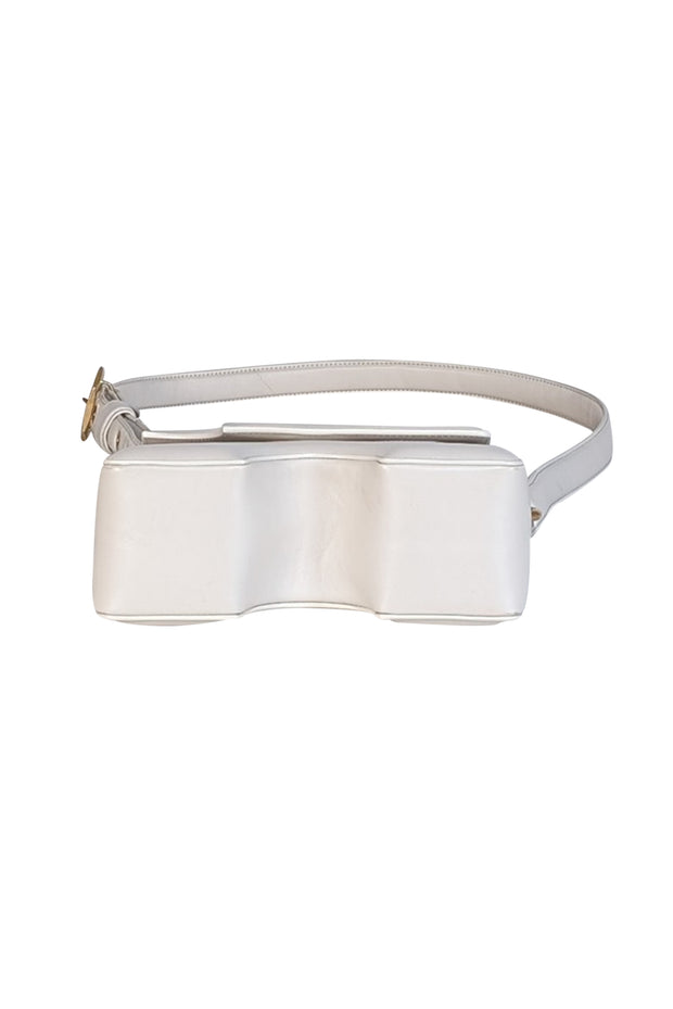 Off-White - Cream Leather "Burrow" Crossbody Bag - Current Boutique