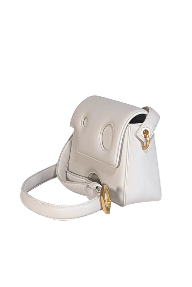 Off-White - Cream Leather "Burrow" Crossbody Bag - Current Boutique